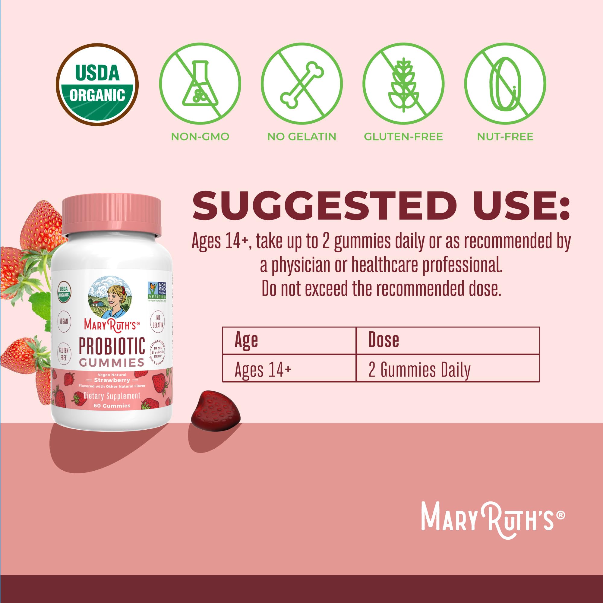MARYRUTH'S gomitas en mano para comparar tamaño y porción práctica