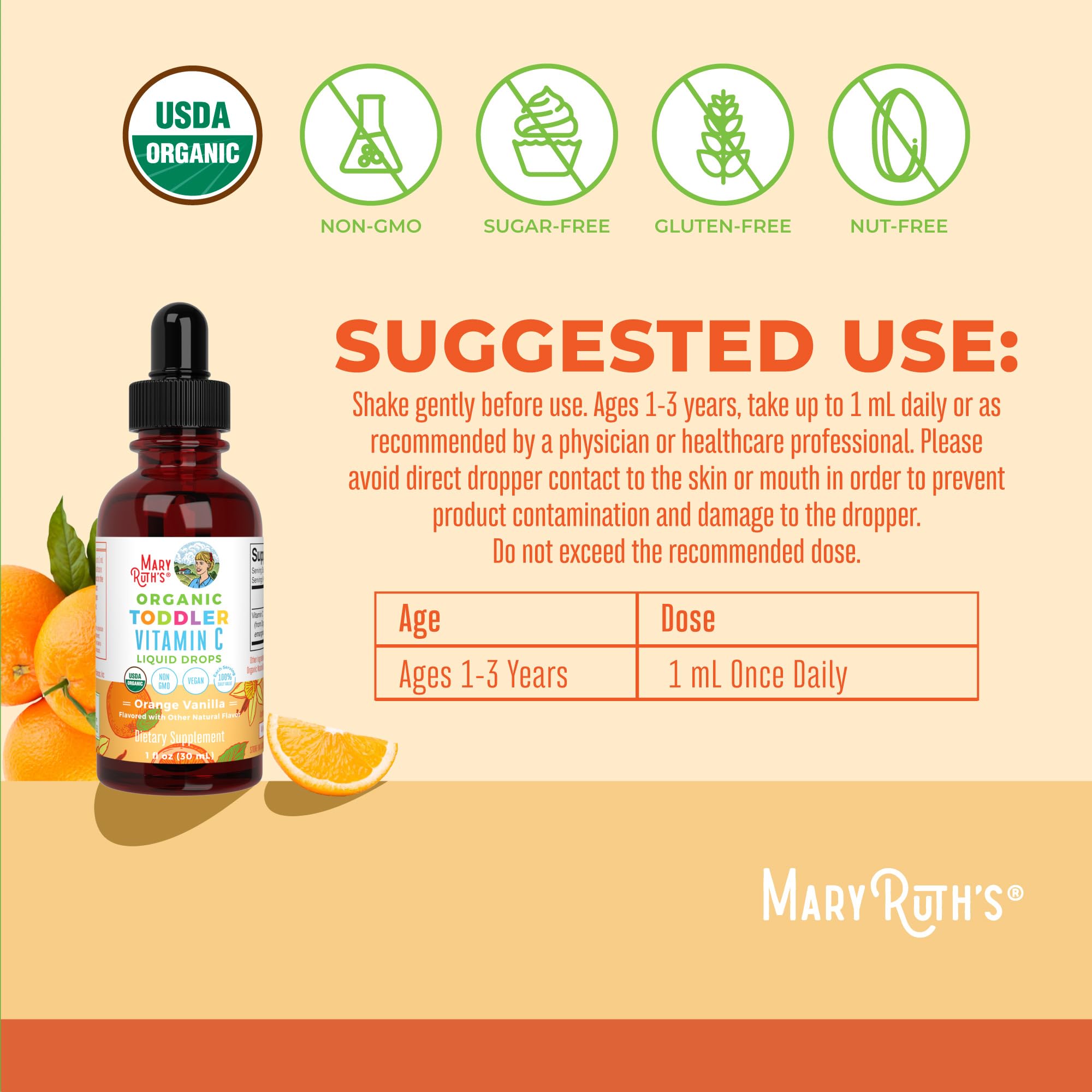 MARYRUTH'S gotero en uso, dosificación precisa y cómoda