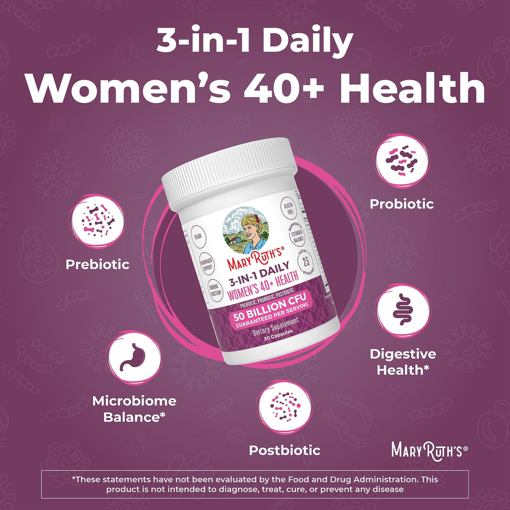 MaryRuth's representación de ingredientes clave como goma de acacia y mezcla microbiana