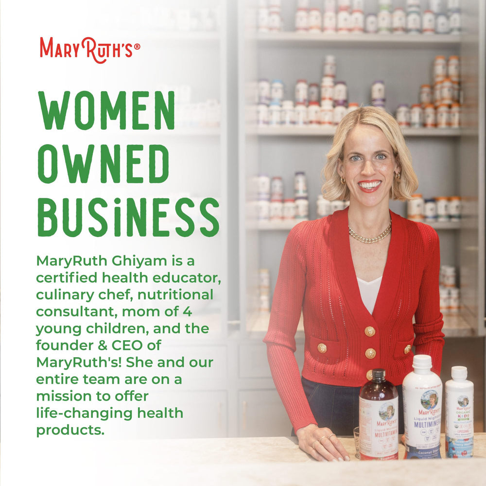 MARYRUTH'S lista de ingredientes destacando opciones veganas