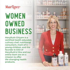 MARYRUTH'S lista de ingredientes destacando opciones veganas