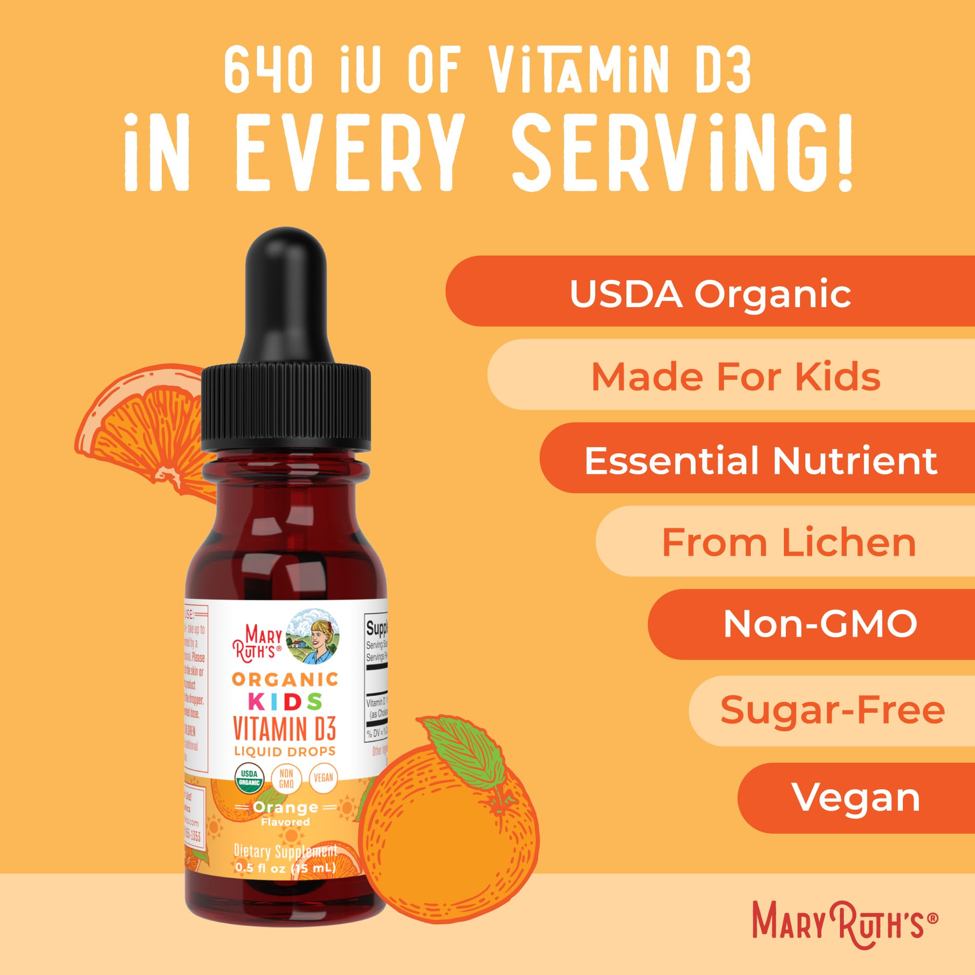 MARYRUTH'S aceite de naranja orgánico como ingrediente natural y sabor