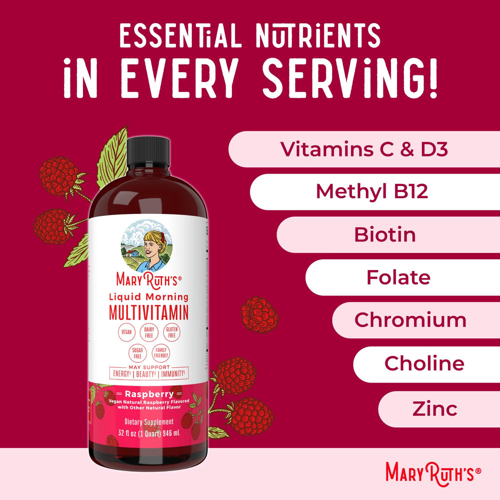MARYRUTH'S primeros planos de frambuesas e ingredientes naturales