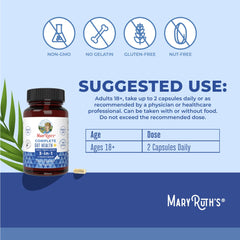 MARYRUTH'S ingredientes en polvo resaltando prebióticos y butirato