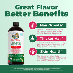 MARYRUTH'S botella en mano que ilustra escala y porción