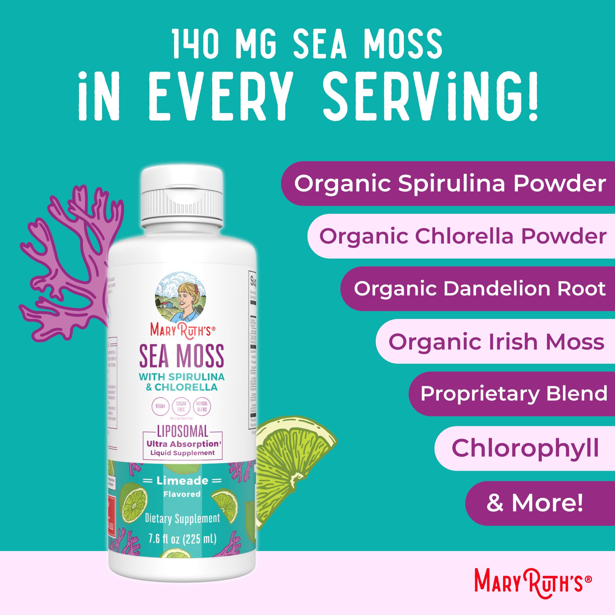MARYRUTH'S uso como topping sobre yogur para añadir sabor limeade