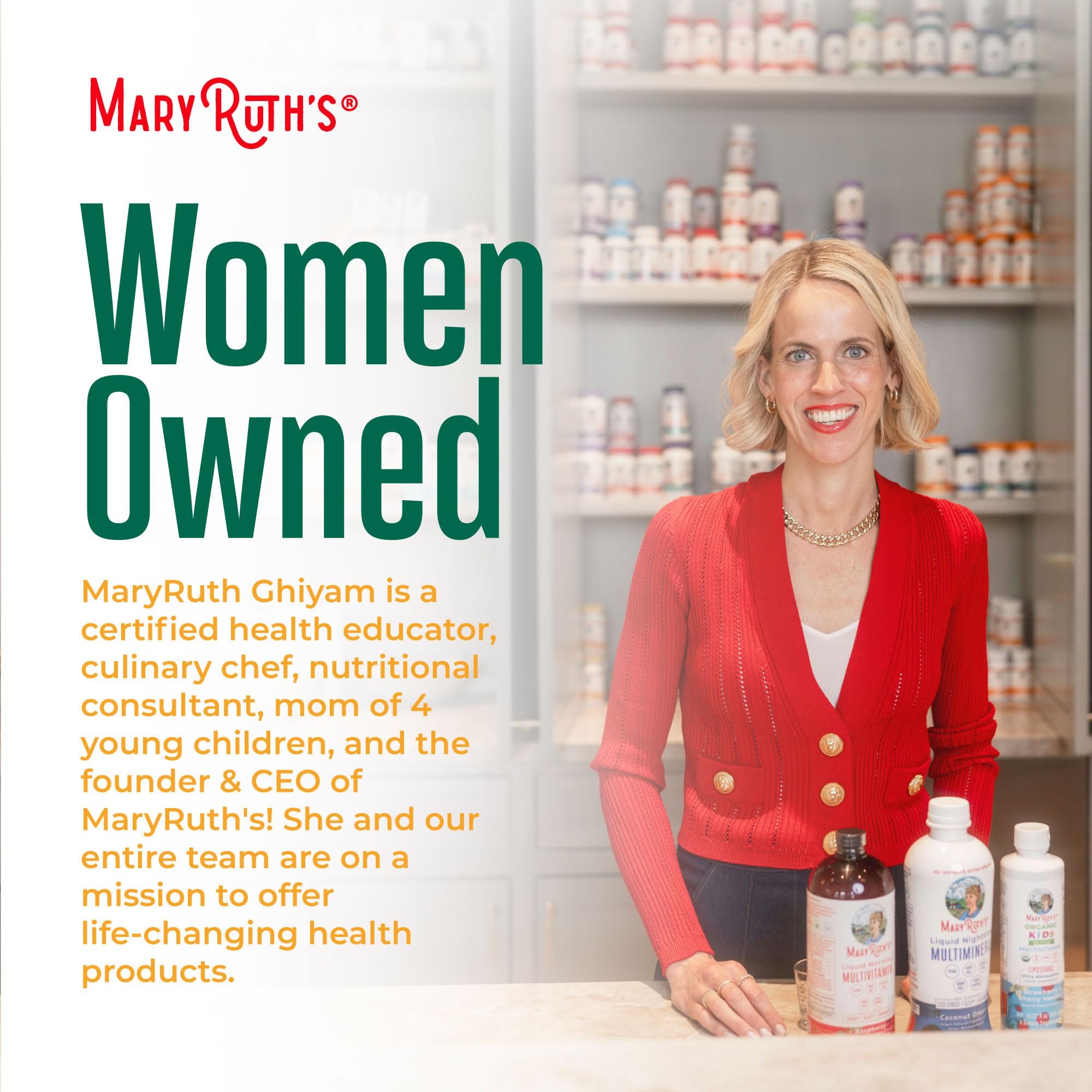 MARYRUTH'S sellos de certificación B Corp y Clean Label, confianza y calidad