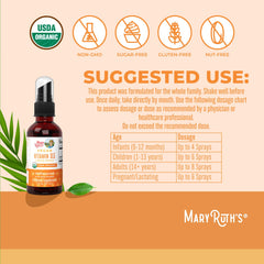 MaryRuth's textura líquida del spray destacando su presentación sin sabor