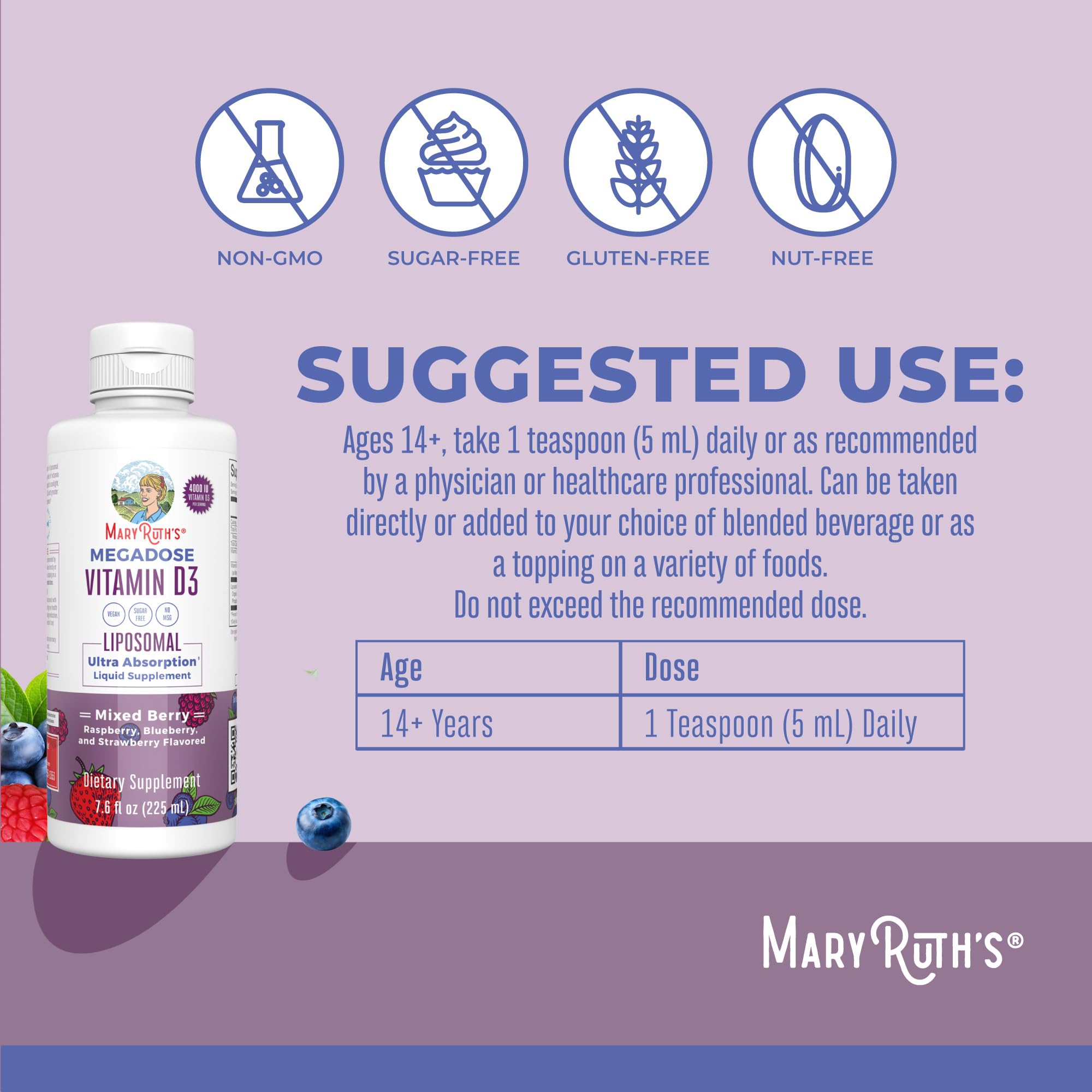 MARYRUTH'S close-up del líquido liposomal para ver consistencia y absorción
