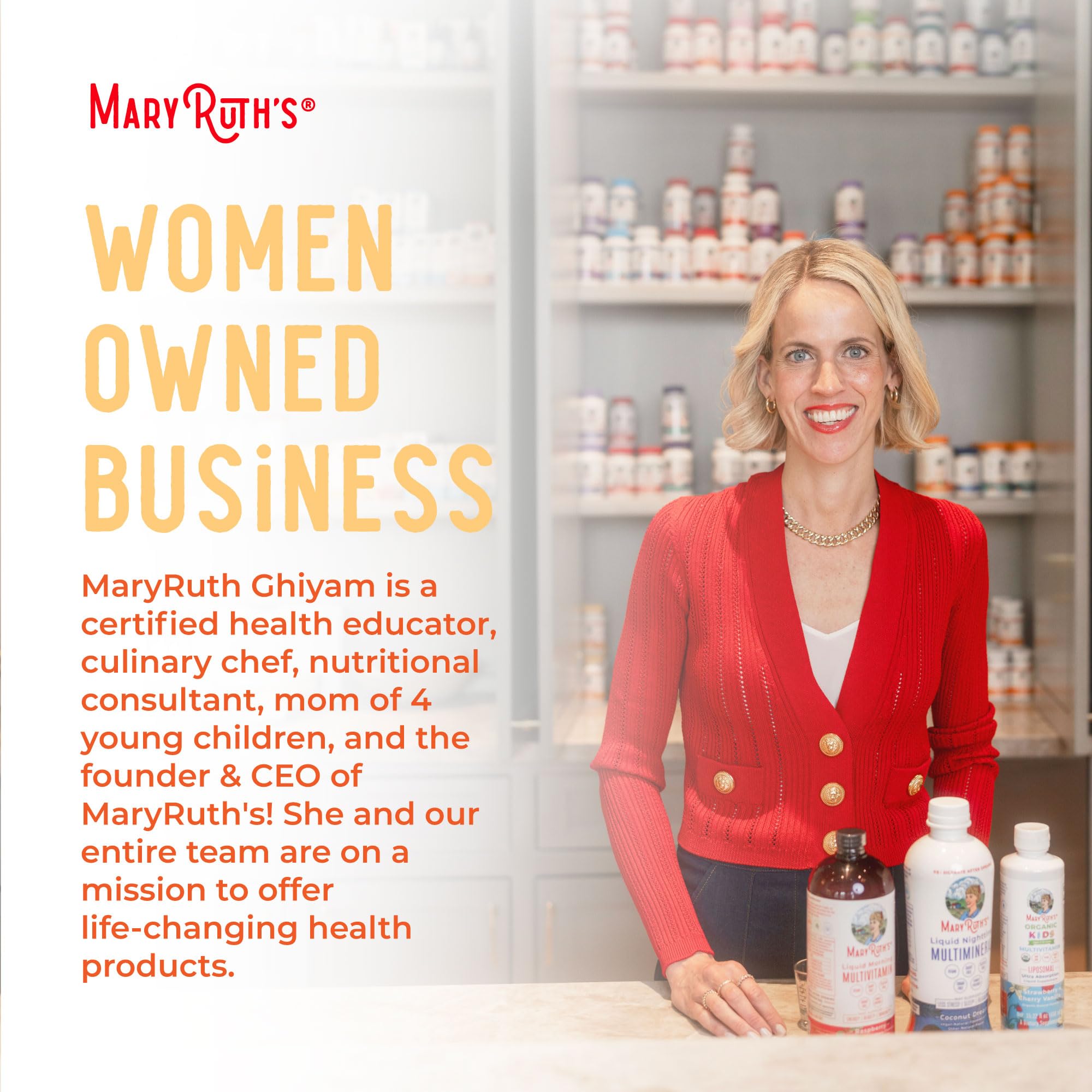 MARYRUTH'S gotas mezcladas en puré, integración en alimentos