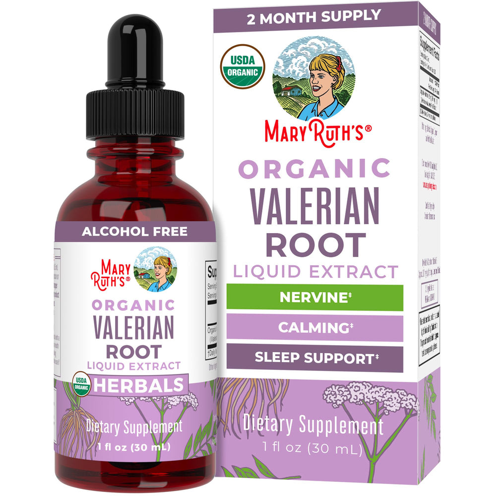 MARYRUTH'S frasco frontal de valeriana orgánica para uso vegano y sin azúcar