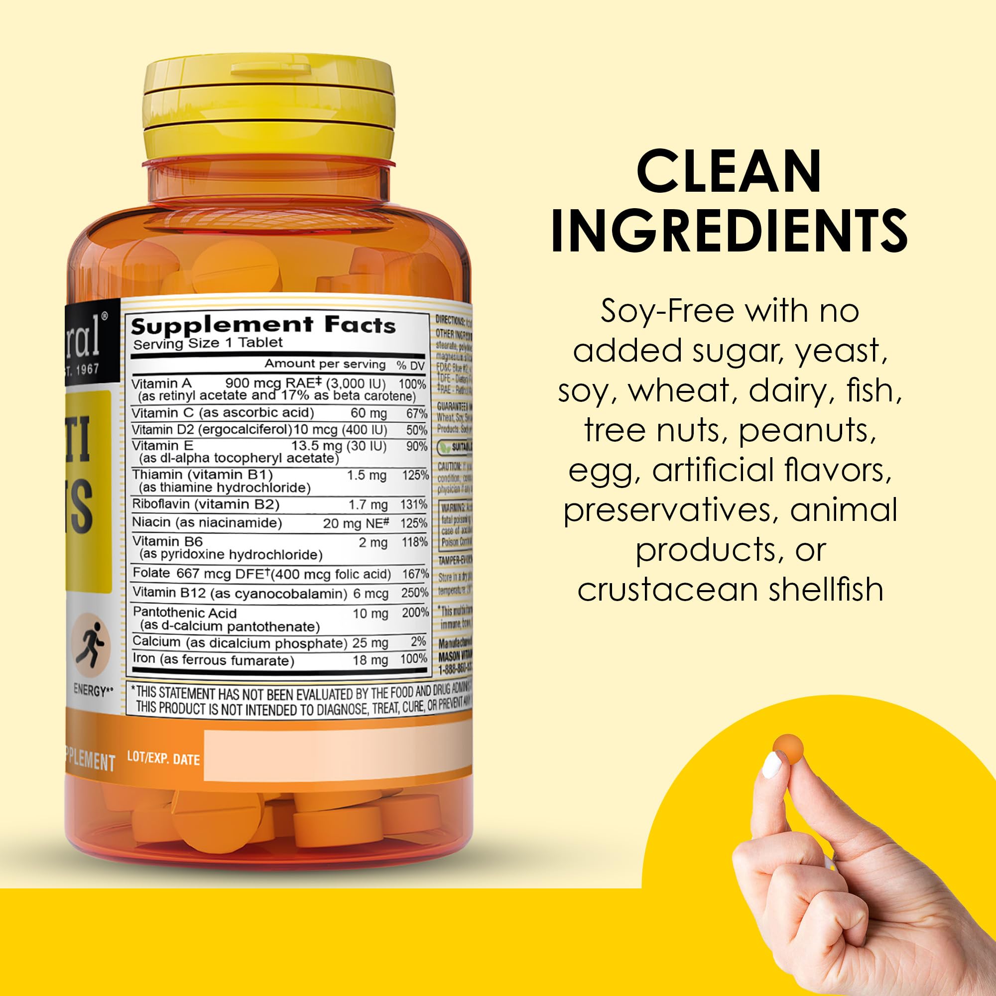 MASON NATURAL etiqueta legible con lista de ingredientes clave