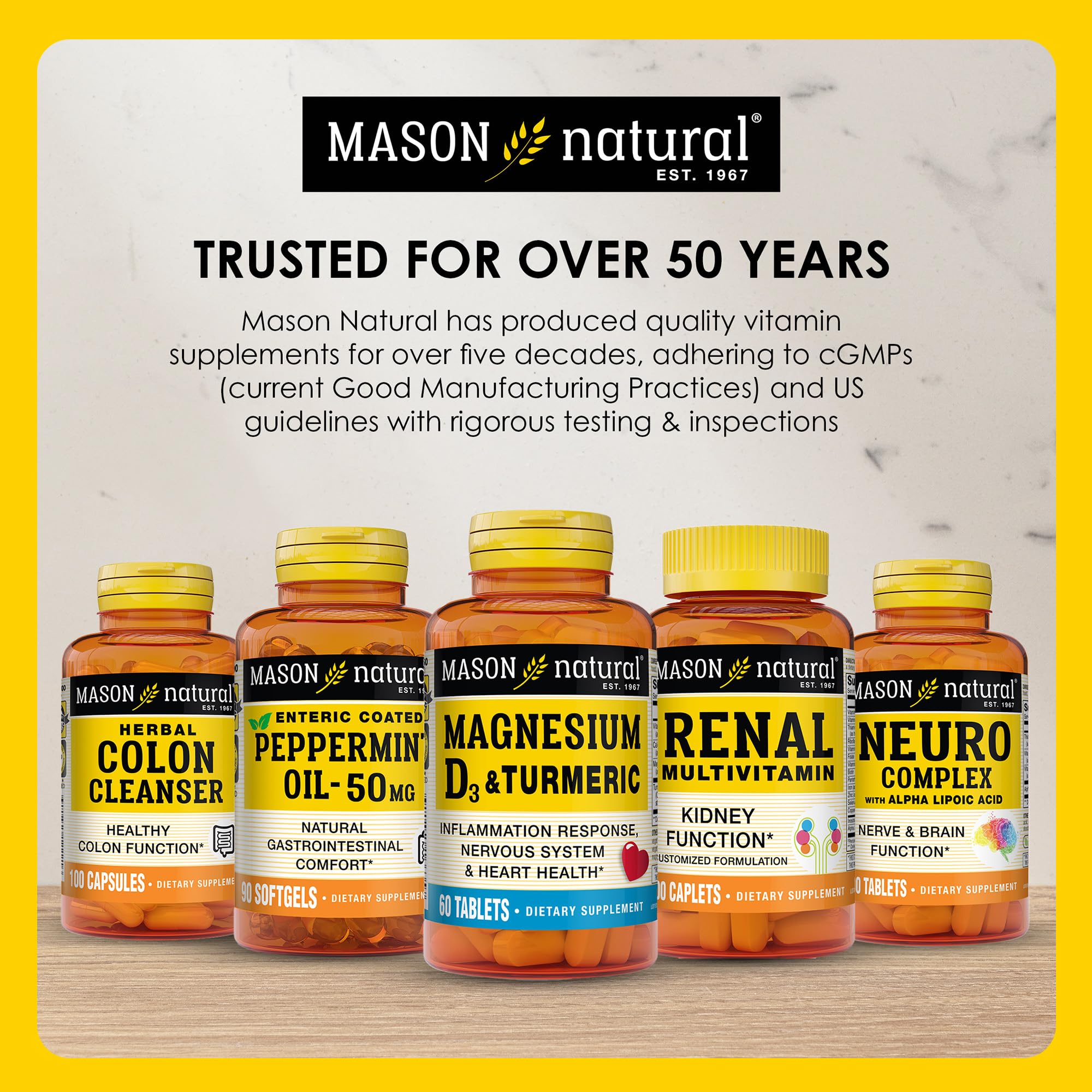 MASON NATURAL frasco en mesa de desayuno para rutina diaria