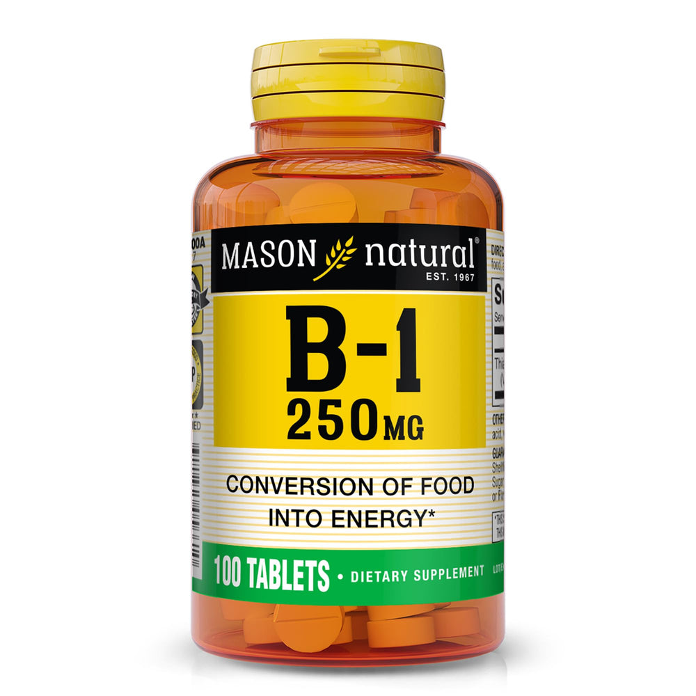 MASON NATURAL frasco delantero mostrando diseño y dosis 250 mg para claridad