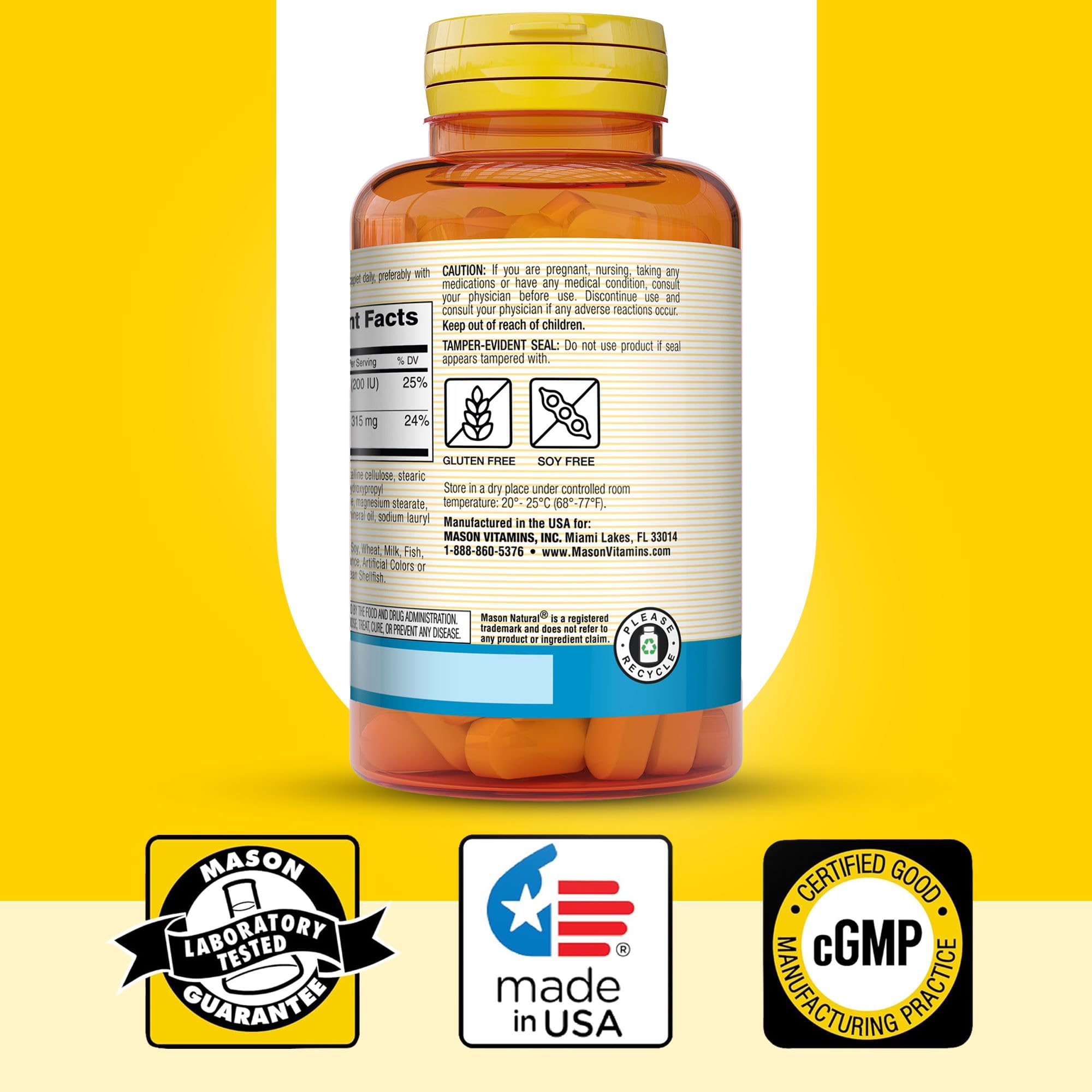 MASON NATURAL conjunto de tres frascos para seis meses de suministro práctico