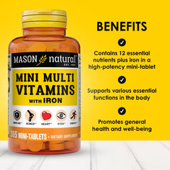 MASON NATURAL mini-tabletas primer plano, fácil de deglutir