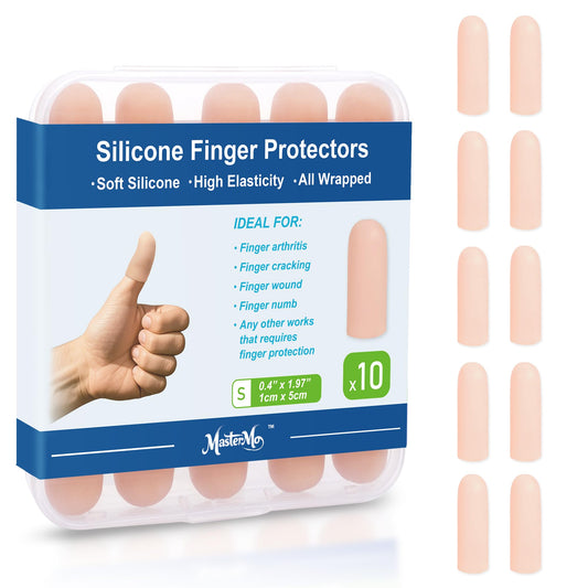MasterMo empaque frontal mostrando 10 fundas y protección práctica