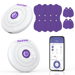 MASTOGO vista frontal del estimulador inalámbrico con pantalla clara y compacta