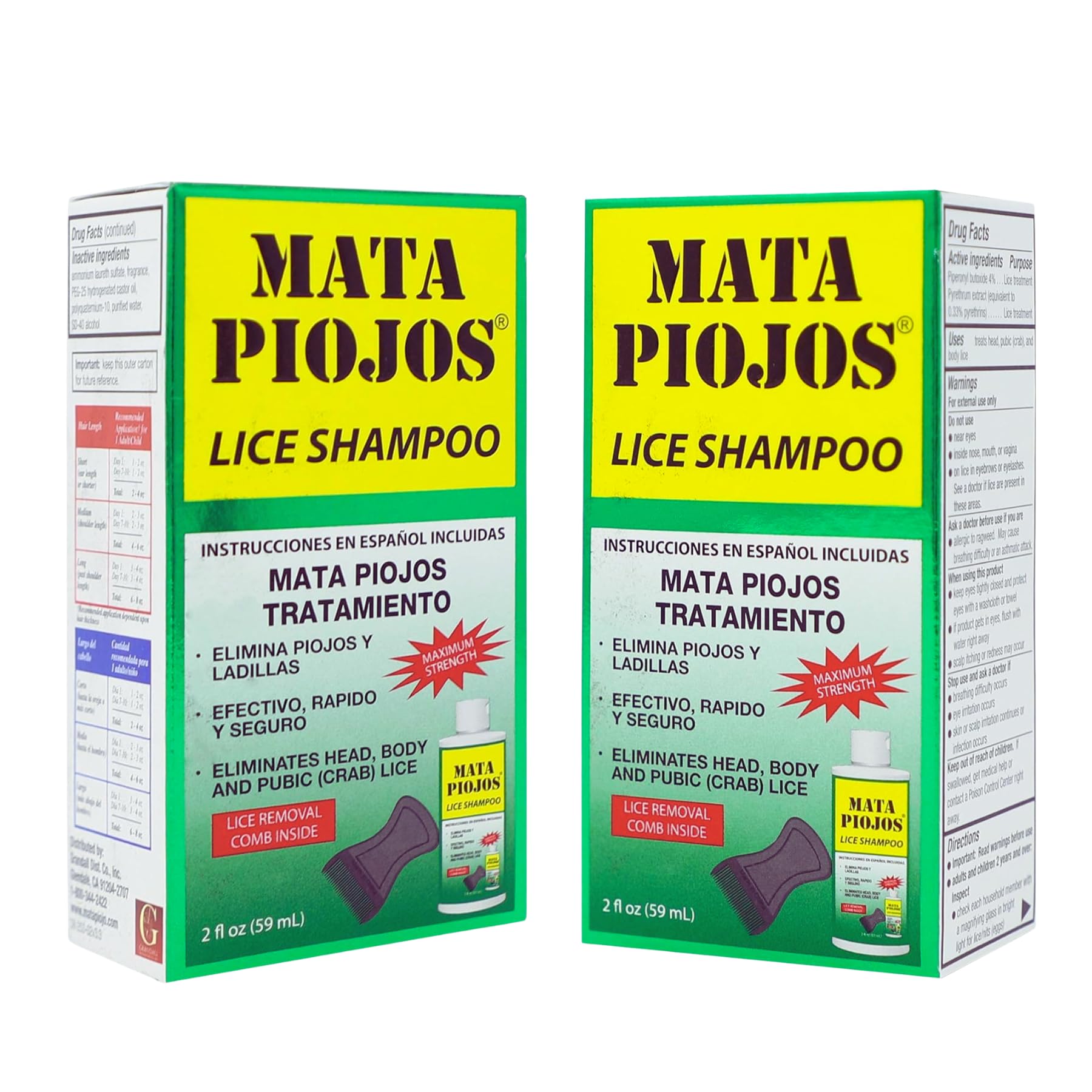 Mata Piojos frasco frontal mostrando etiqueta clara y uso fácil