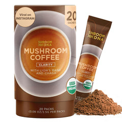 MATCHA DNA empaque frontal del café de hongos mostrando marca y beneficio práctico
