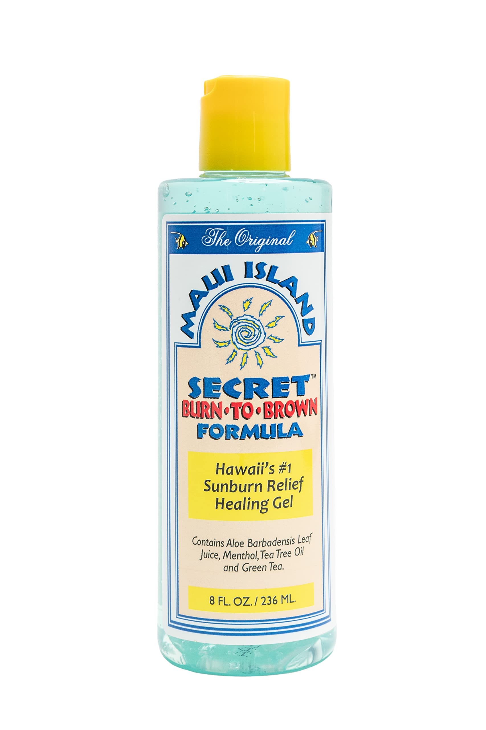 Maui Island Secret envase frontal mostrando gel para alivio rápido