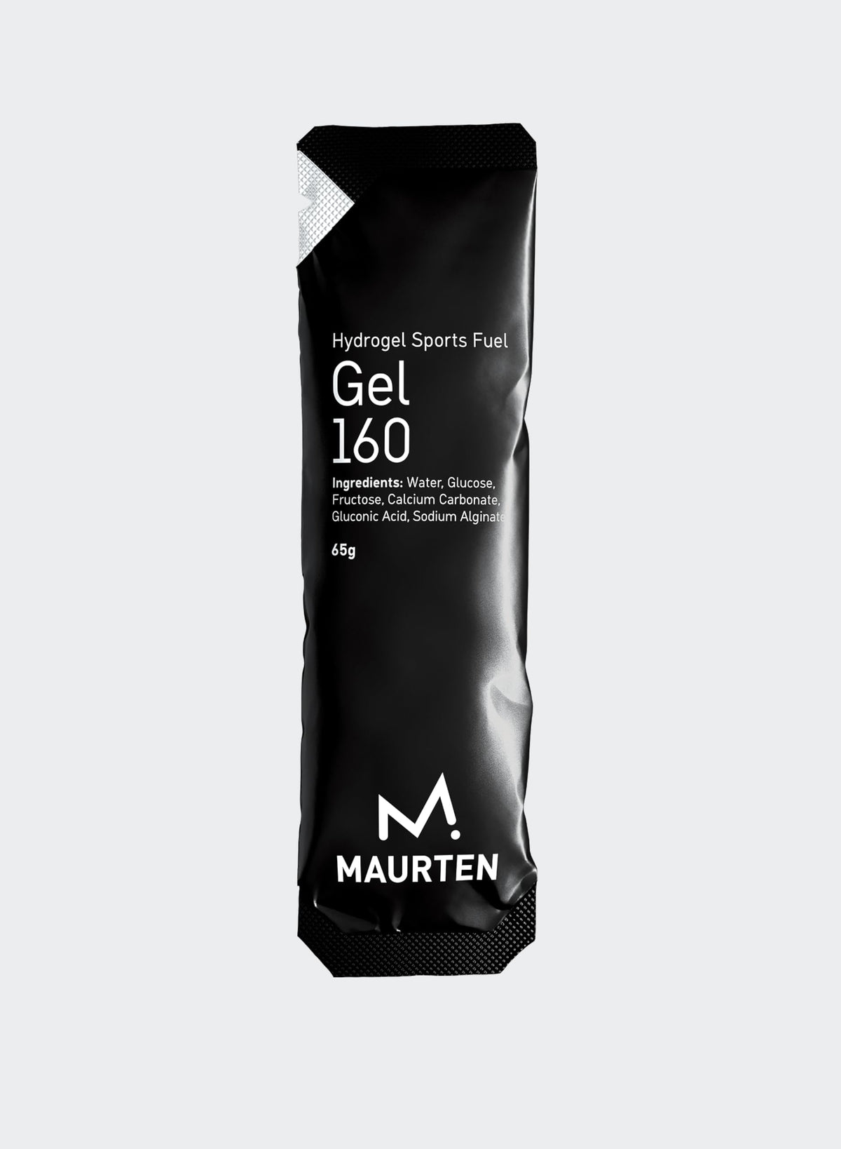 Maurten Gel 160 paquete frontal mostrando diseño y formato para llevar energía concentrada