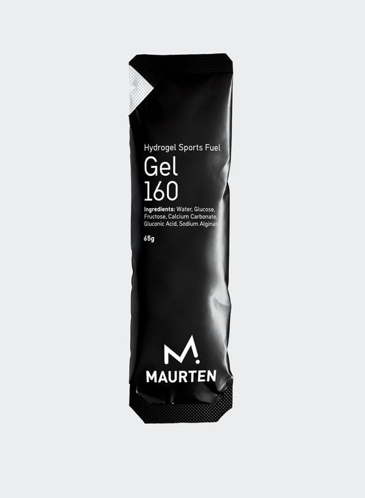 Maurten Gel 160 paquete frontal mostrando diseño y formato para llevar energía concentrada