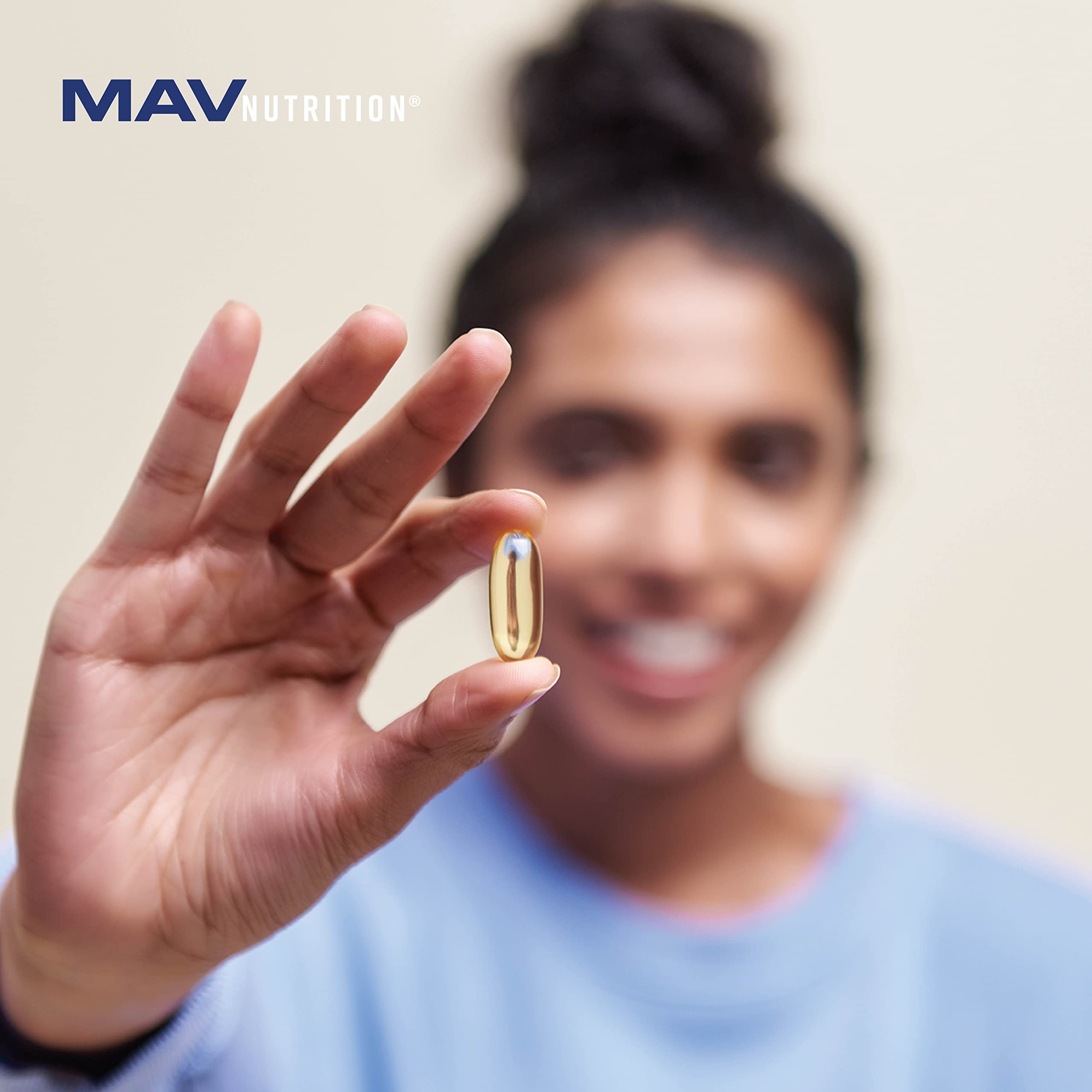 MAV NUTRITION frasco y capsulas presentados en entorno natural
