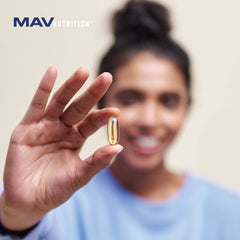 MAV NUTRITION frasco y capsulas presentados en entorno natural