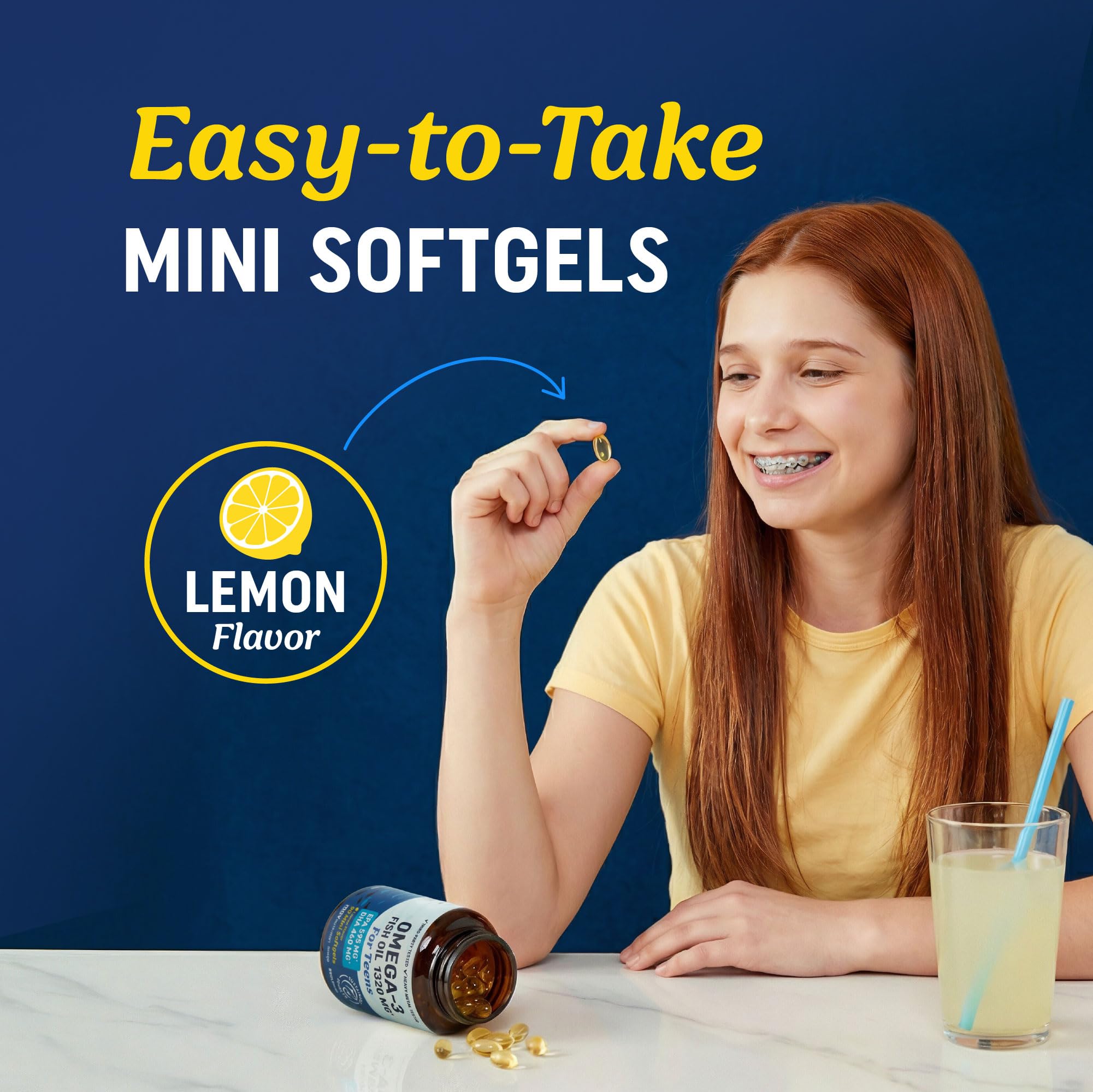 MAV NUTRITION cápsula junto a moneda para comparar tamaño y facilidad de ingesta