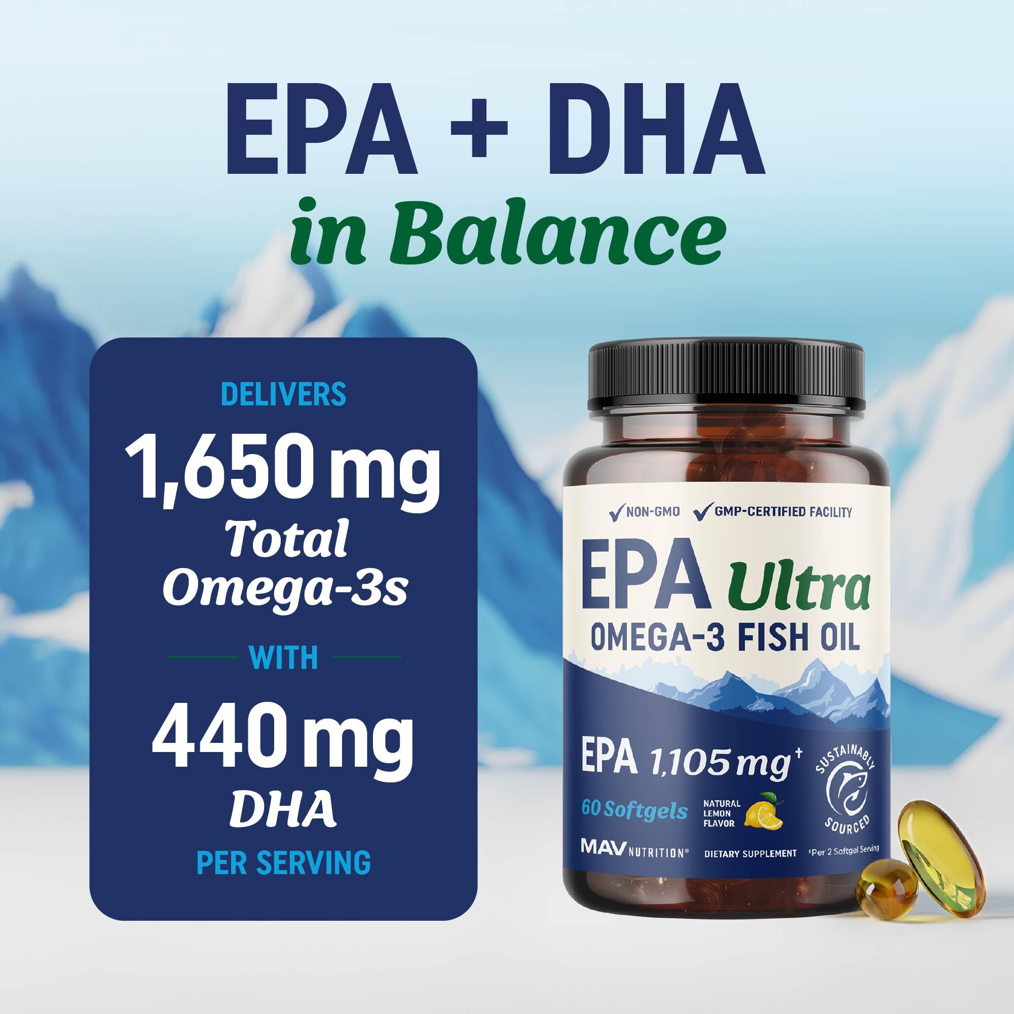 MAV NUTRITION cápsula en mano para comparar tamaño y comodidad
