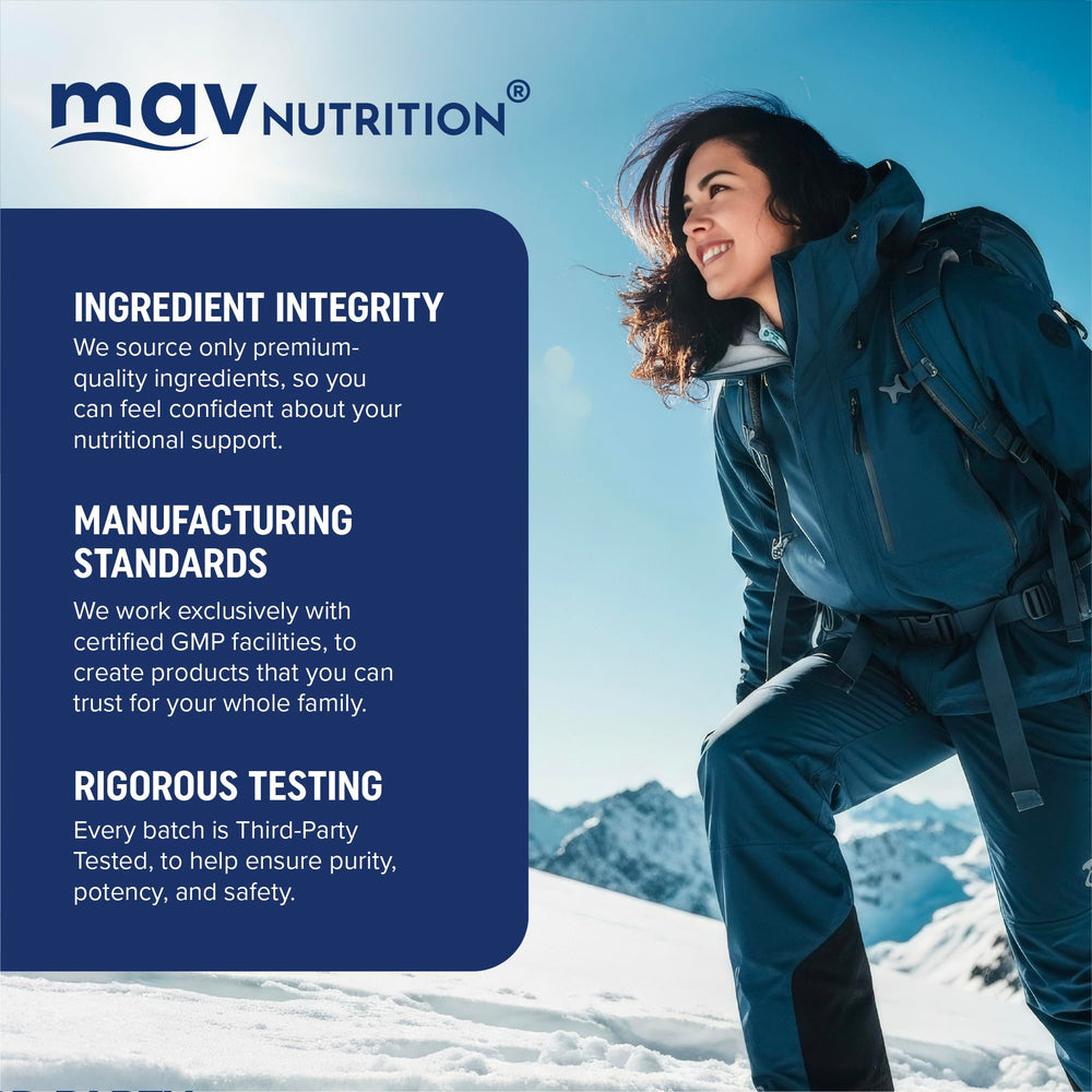 MAV NUTRITION frasco en mesa de desayuno transmitiendo uso diario