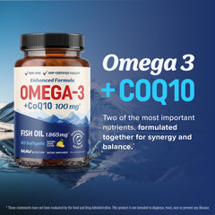 MAV NUTRITION etiqueta con información nutricional y concentración de EPA/DHA