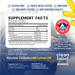 MAV NUTRITION etiqueta nutricional ampliada, transparencia en EPA y DHA