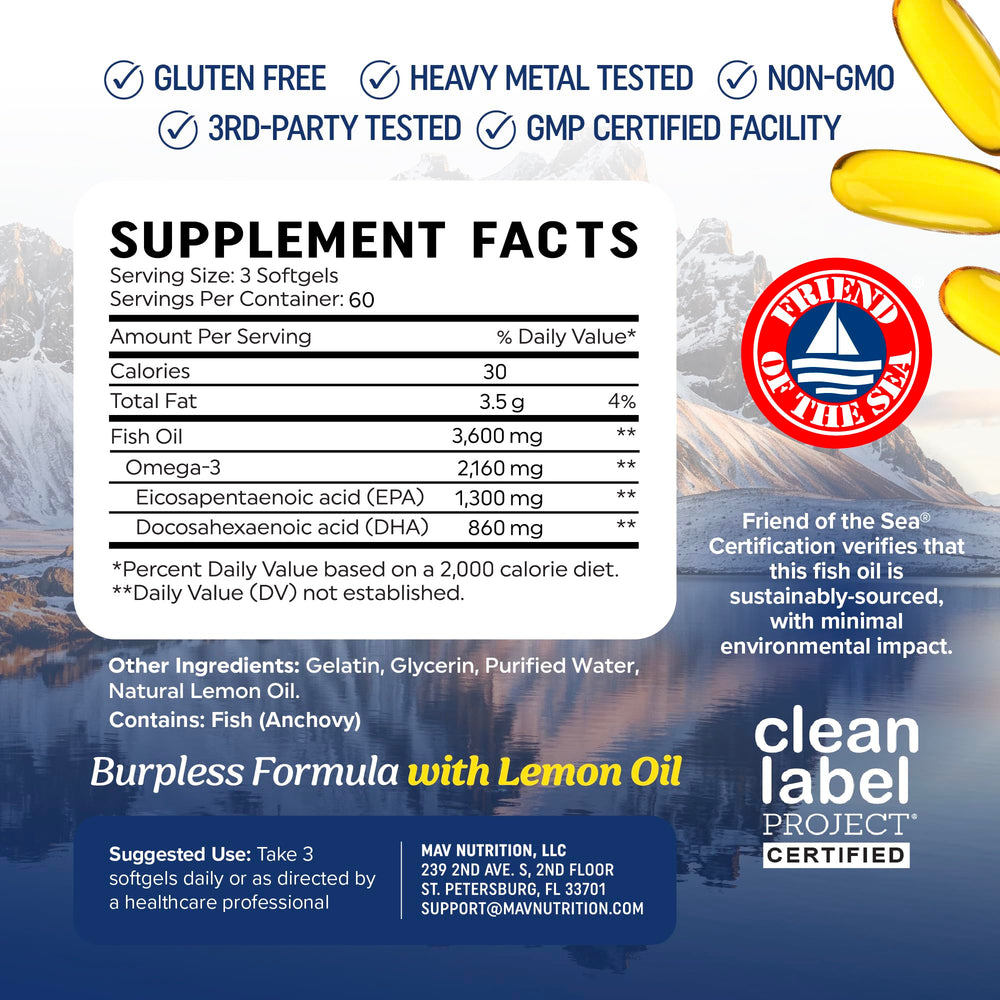 MAV NUTRITION cápsula tomada con agua para mejor absorción