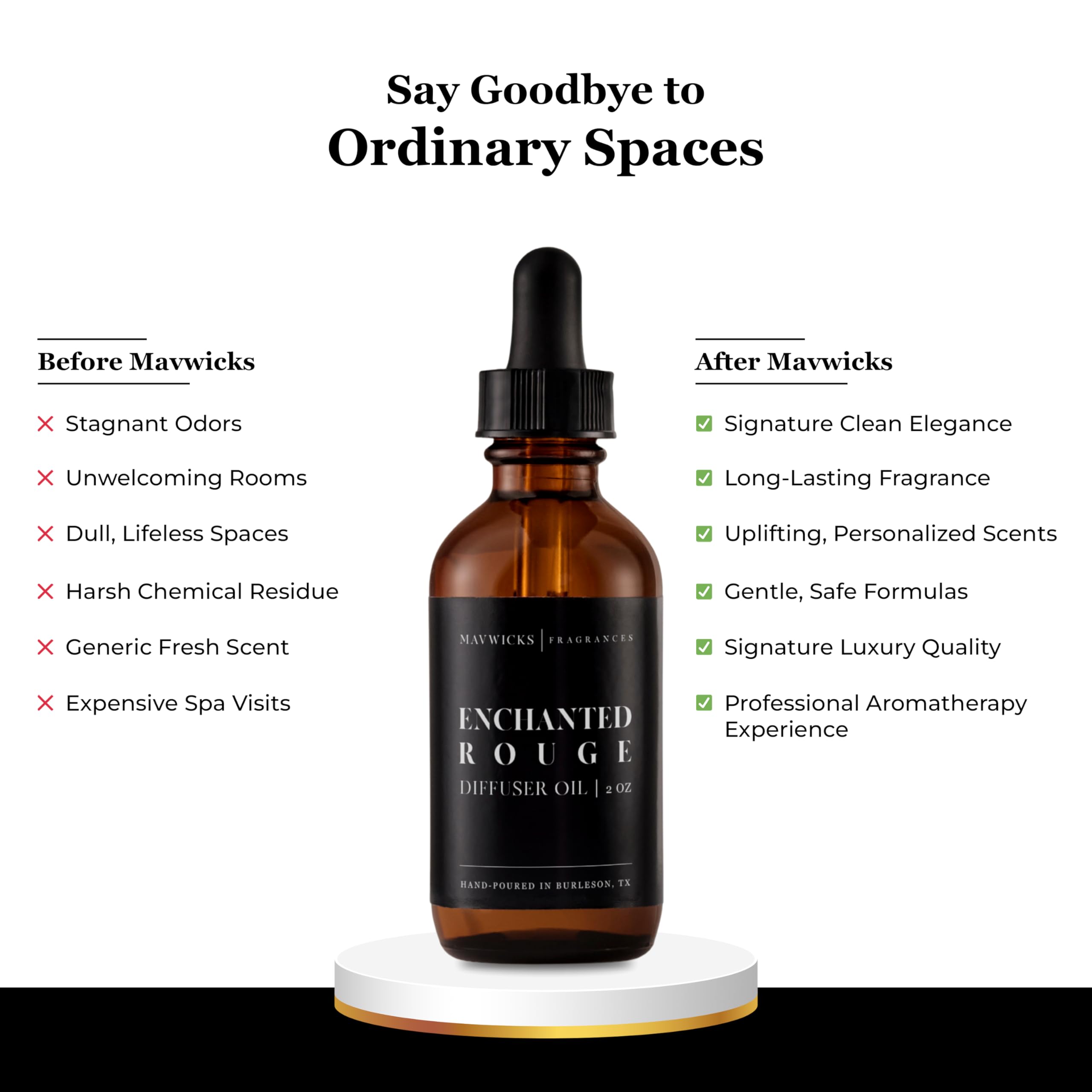 Mavwicks aceite vertiéndose en difusor para aroma continuo