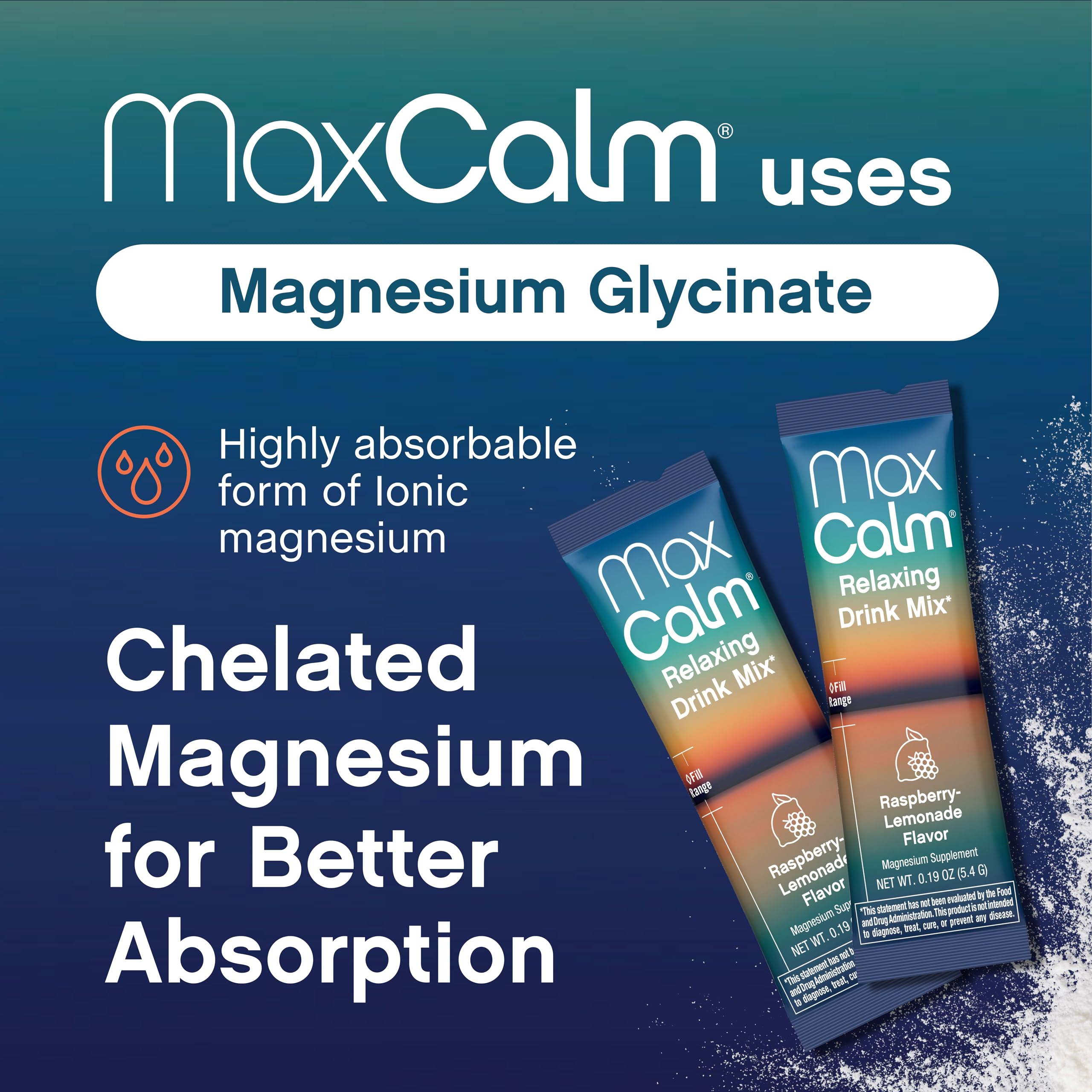 Comparación de tamaño Max Calm con una botella para mostrar portabilidad