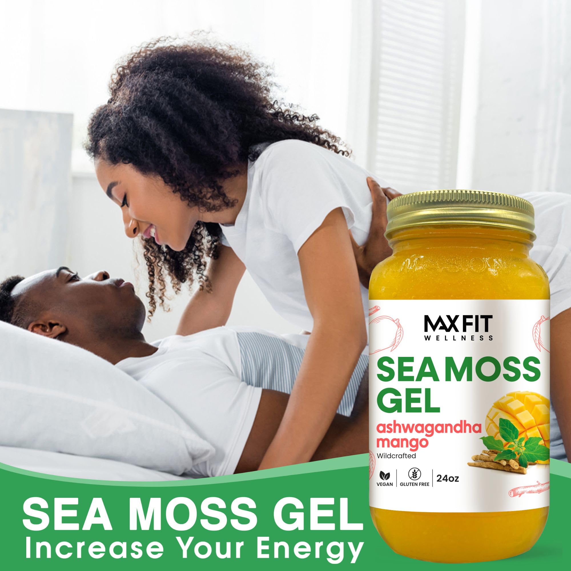 MAX FIT ingredientes naturales: ashwagandha y mango, aporte nutritivo visible