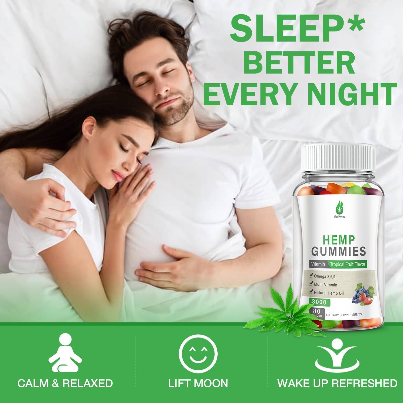 MaxHemp gomita en mano que muestra tamaño y porción práctica