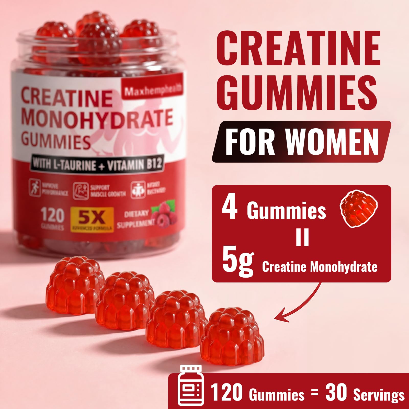 Maxhemphealth detalle de textura de las gomitas resaltando la suavidad agradable