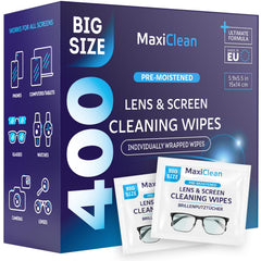 Maxi Clean frente del paquete mostrando 400 unidades y beneficio de larga duración