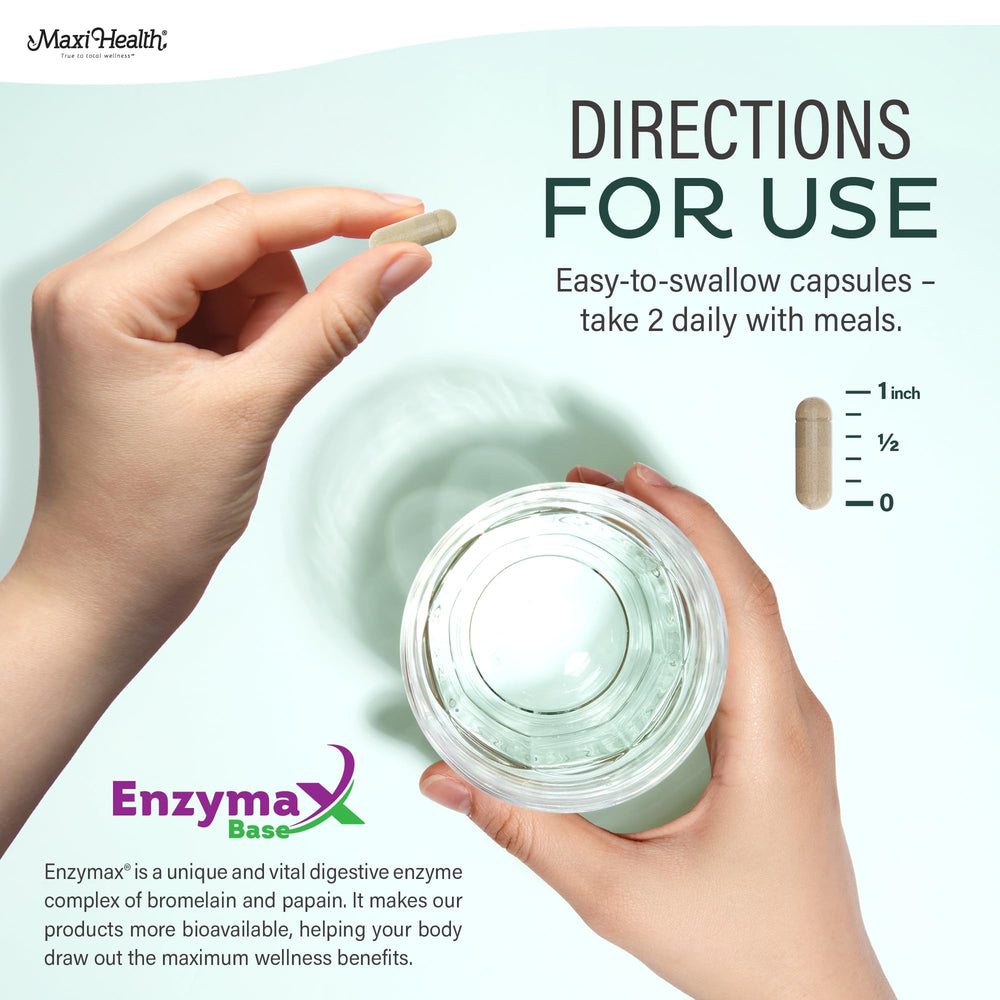 Maxi Health etiqueta nutricional enfocada en dosis y componentes