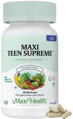 Maxi Health frasco frontal mostrando etiqueta y beneficios claros
