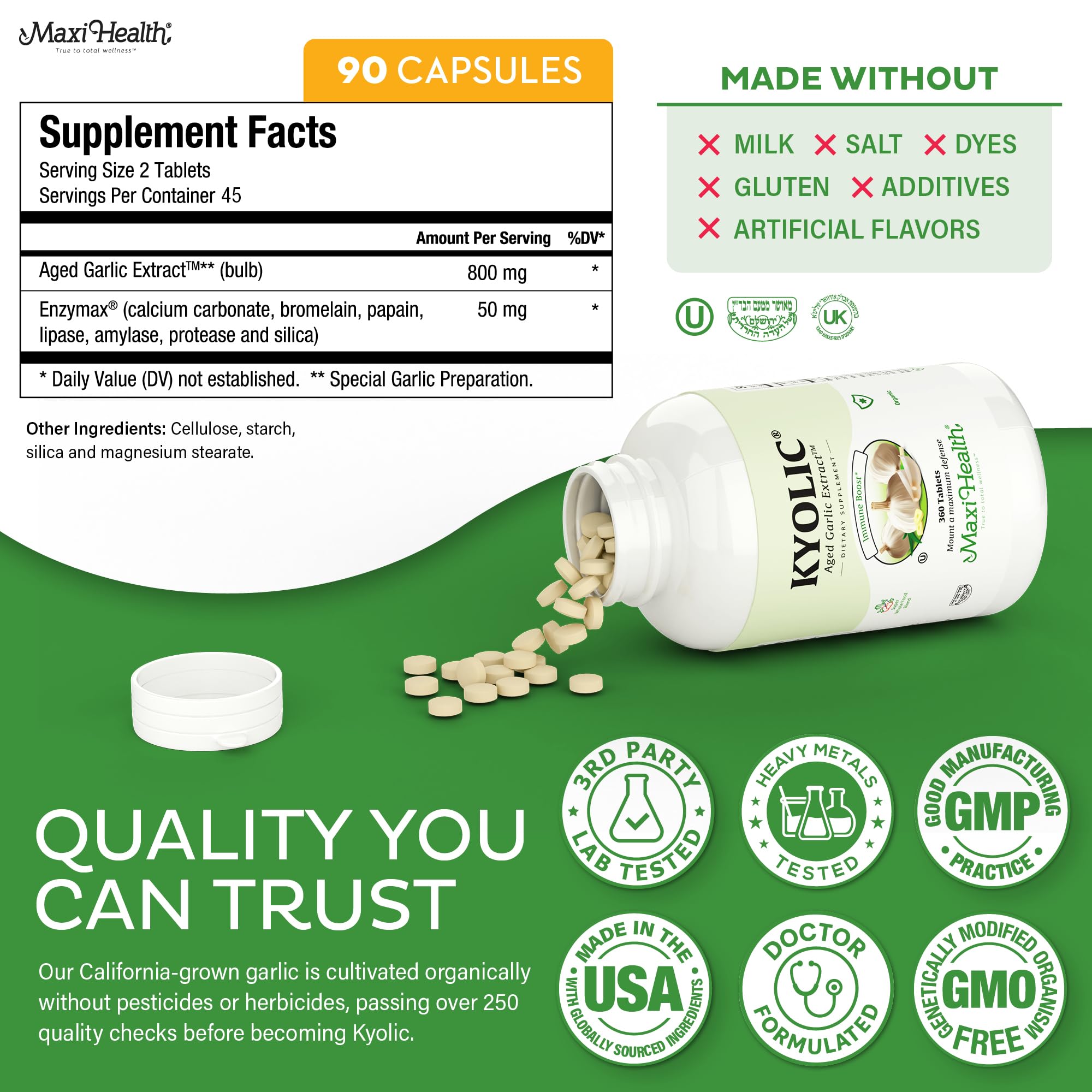 Maxi Health tabletas en mano para comparar tamaño y porción conveniente