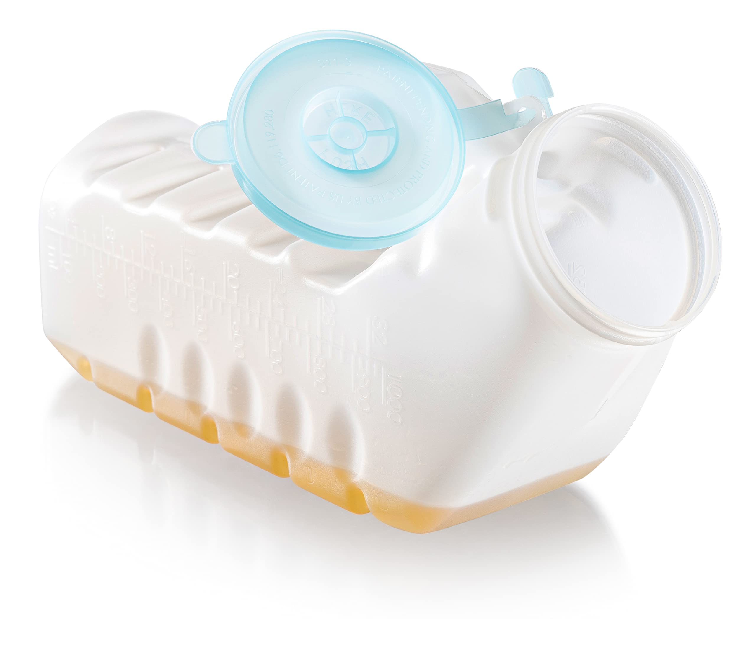 MaxiCare orinal en uso en cama mostrando ergonomía y comodidad