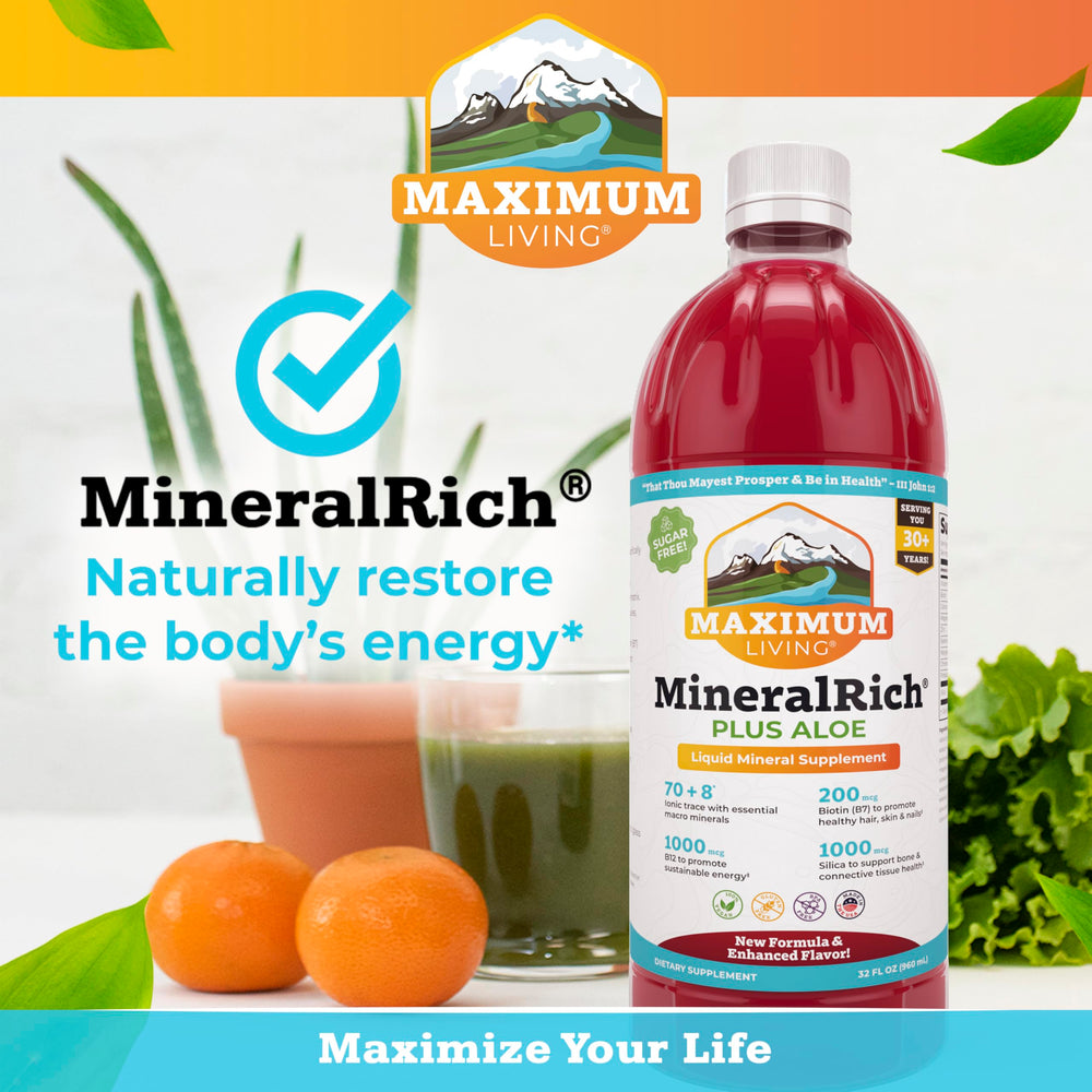 Maximum Living MineralRich en contexto de cocina saludable mostrando conveniencia