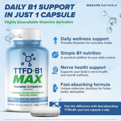 MAXLIFE NATURALS etiqueta con ingredientes y beneficio de transparencia informativa