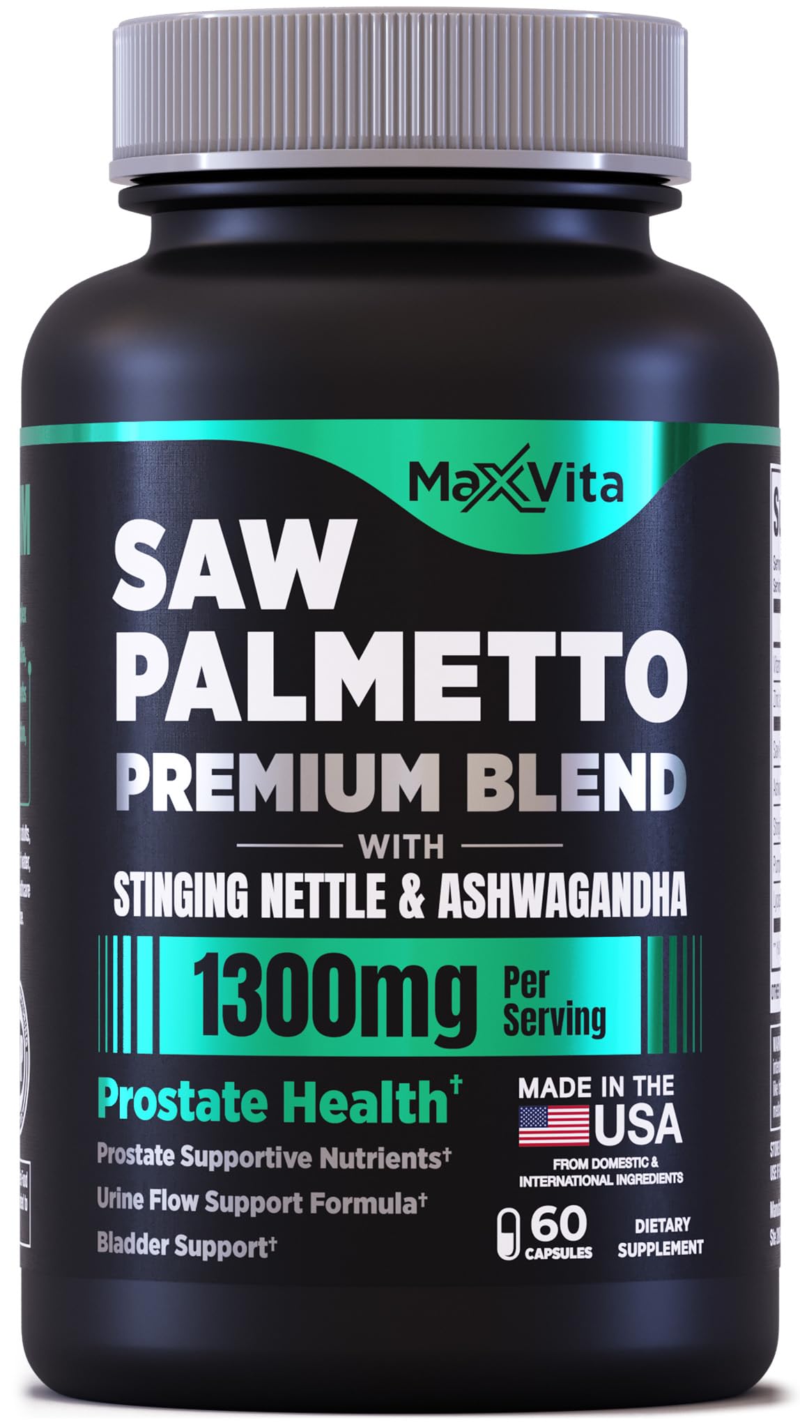 MaxVita frasco delante mostrando etiqueta clara y dosis recomendada