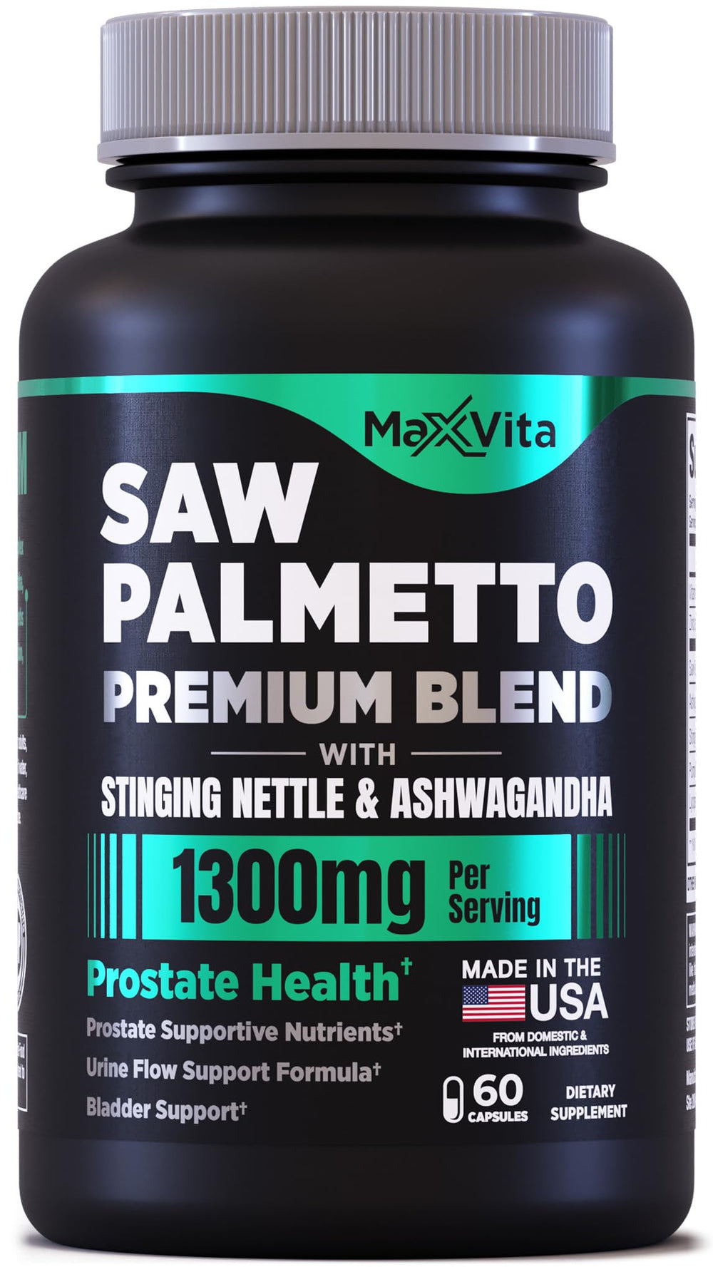 MaxVita frasco delante mostrando etiqueta clara y dosis recomendada