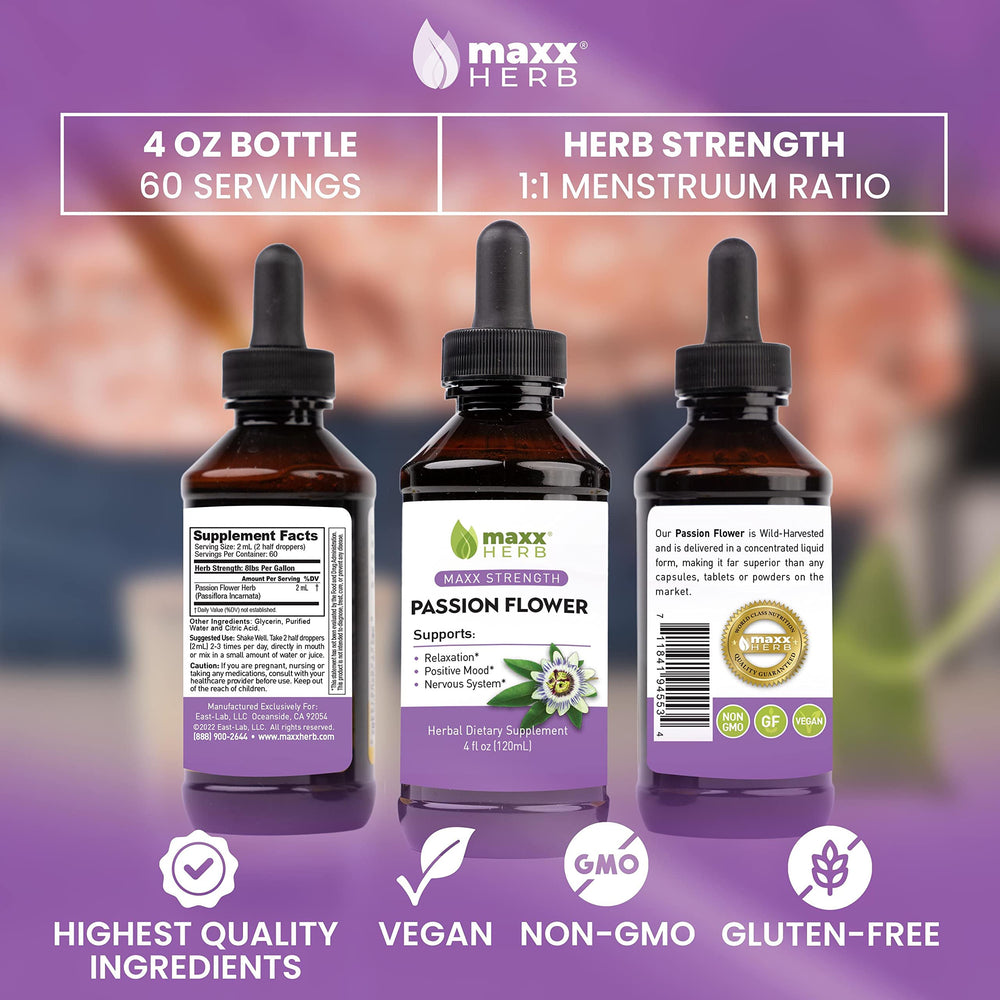 Maxx Herb etiqueta con ingredientes y datos de fabricación en EE. UU.
